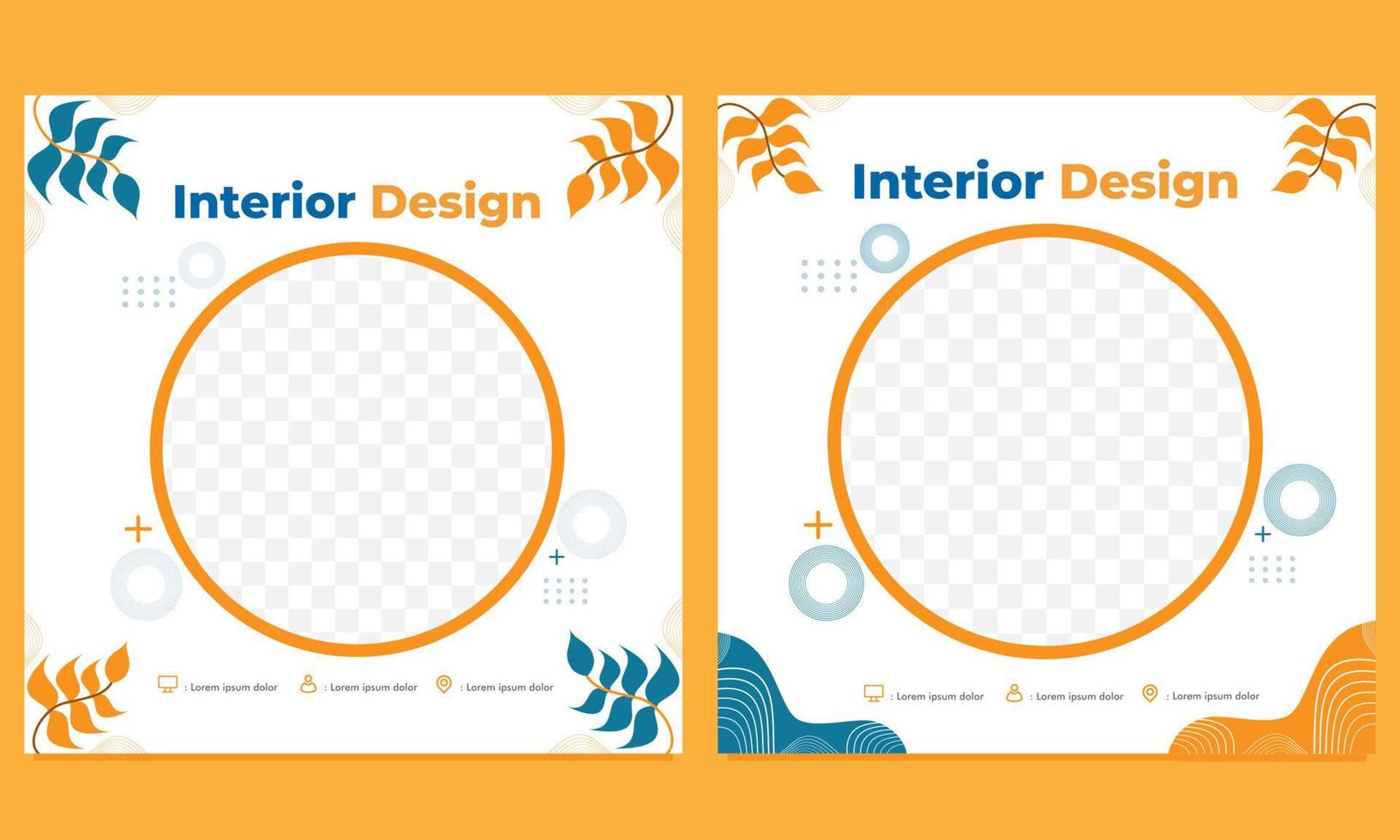 abstract hand drawn social media post template vector