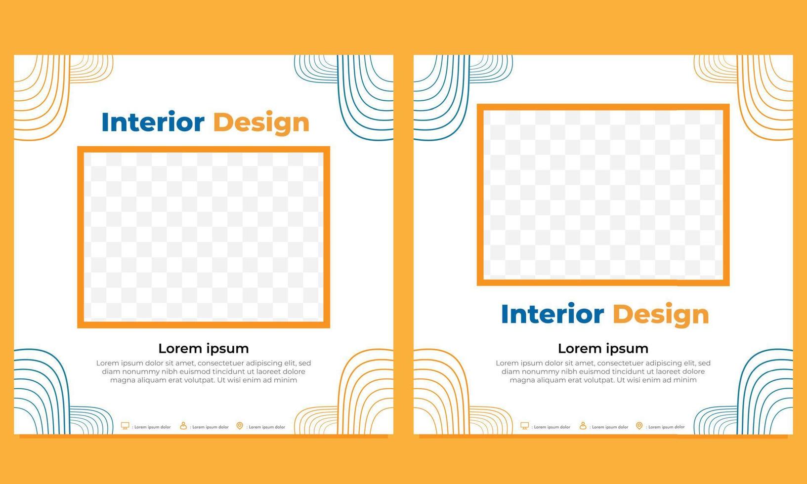 abstract hand drawn social media post template vector