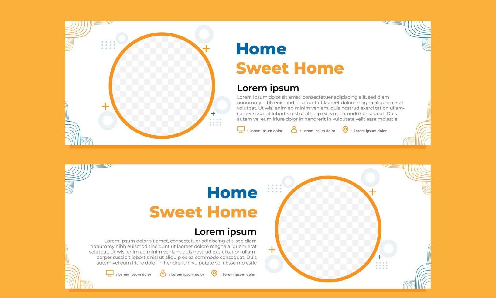 abstract hand drawn horizontal banner template vector