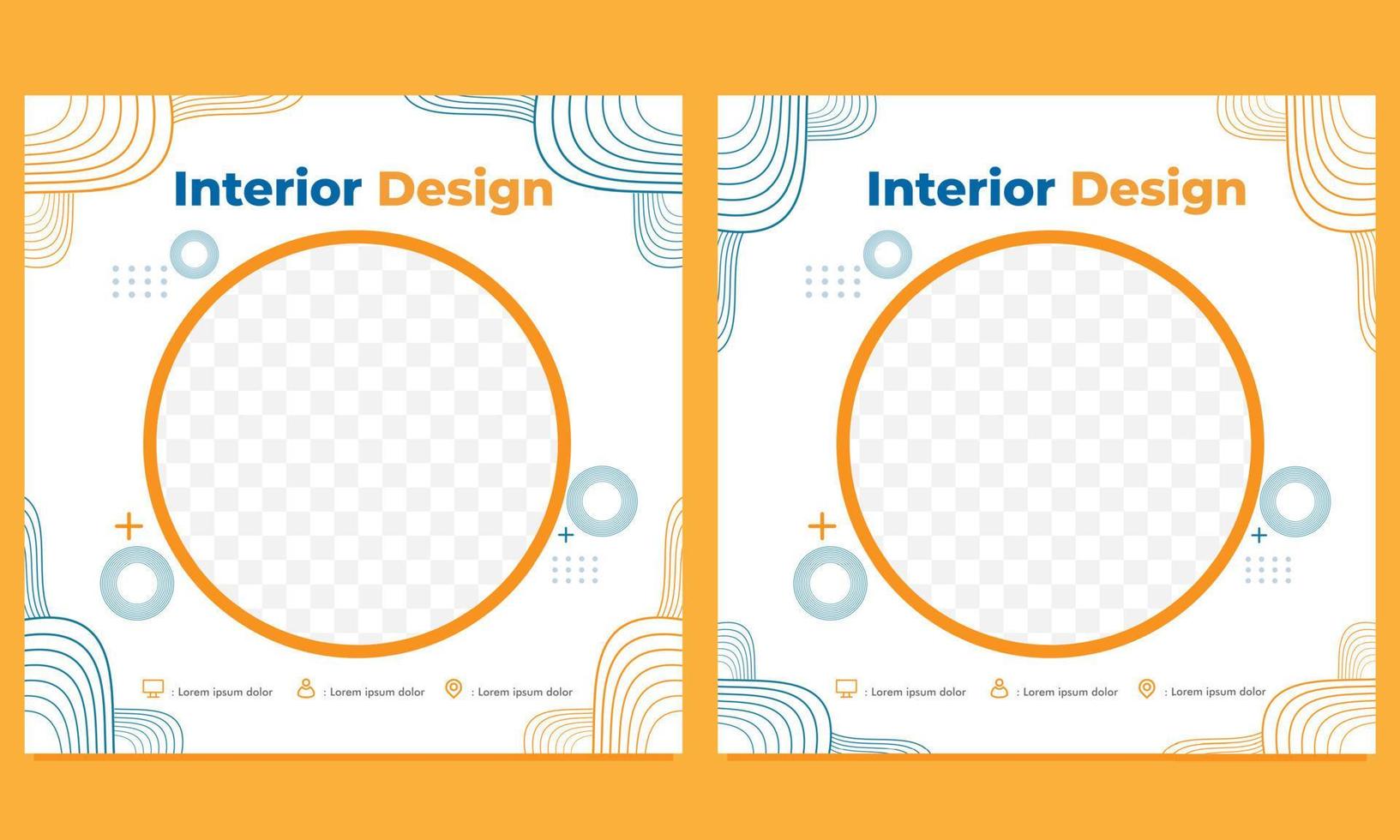 abstract hand drawn social media post template vector