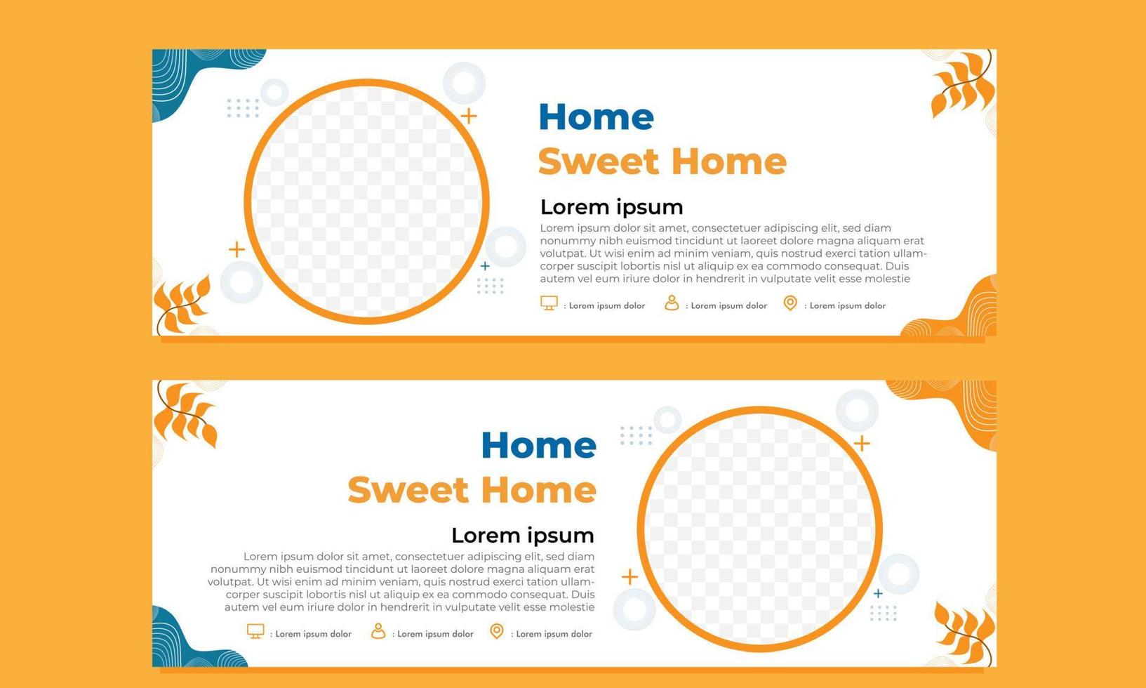 abstract hand drawn horizontal banner template vector