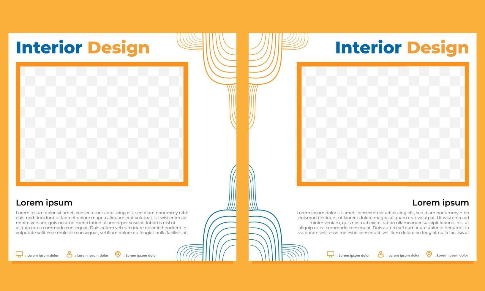 abstract hand drawn social media post template vector