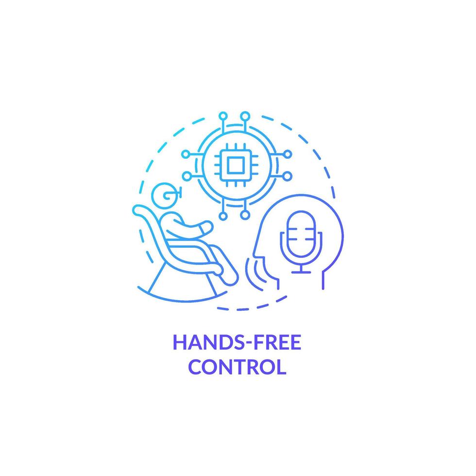 icono de concepto de gradiente azul de control manos libres. tecnología inteligente para personas mayores idea abstracta ilustración de línea delgada. operar aparatos sin manos. dibujo de contorno aislado. innumerables fuentes pro-bold utilizadas vector