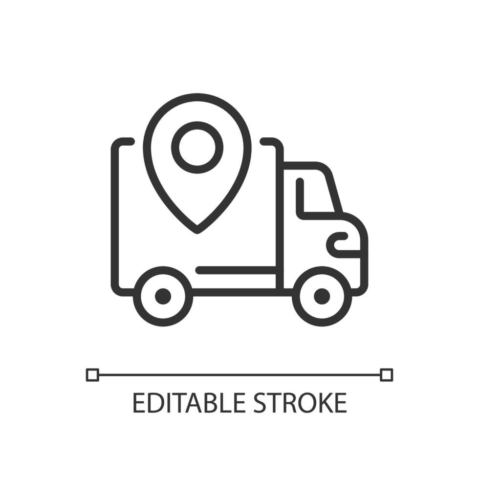 Shipping regions pixel perfect linear icon. Delivery zone. Online shopping. Website information. Thin line illustration. Contour symbol. Vector outline drawing. Editable stroke. Arial font used