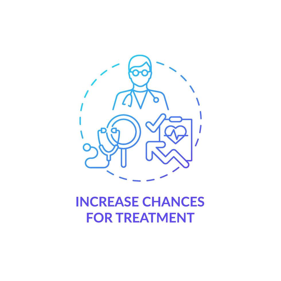 Increase chances of treatment blue gradient concept icon. Annual