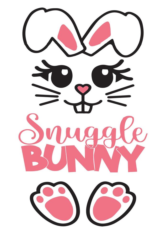 Snuggle Bunny Easter Rabbit Ears vector