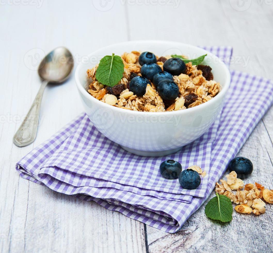 Bowl with granola photo