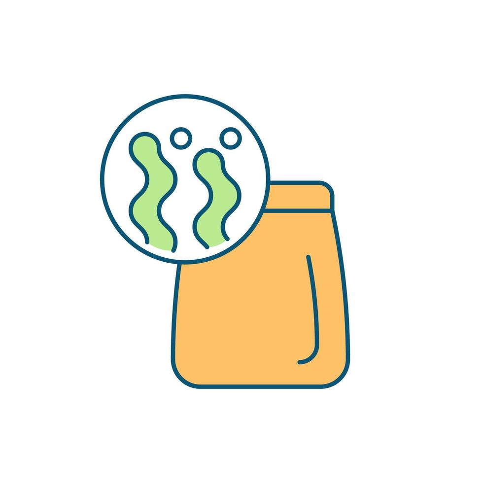 Eco-friendly package RGB color icon. Single-use plastic refusal movement. Ecogically friendly, compostable, biodegradable materials. Isolated vector illustration. Simple filled line drawing