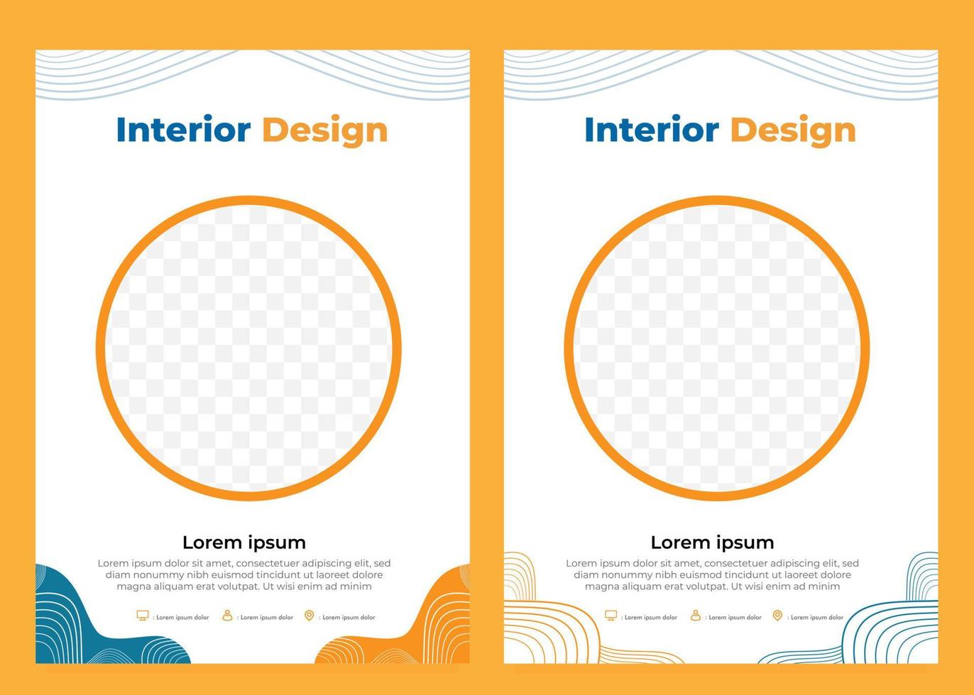 abstract hand drawn flyer template collection vector