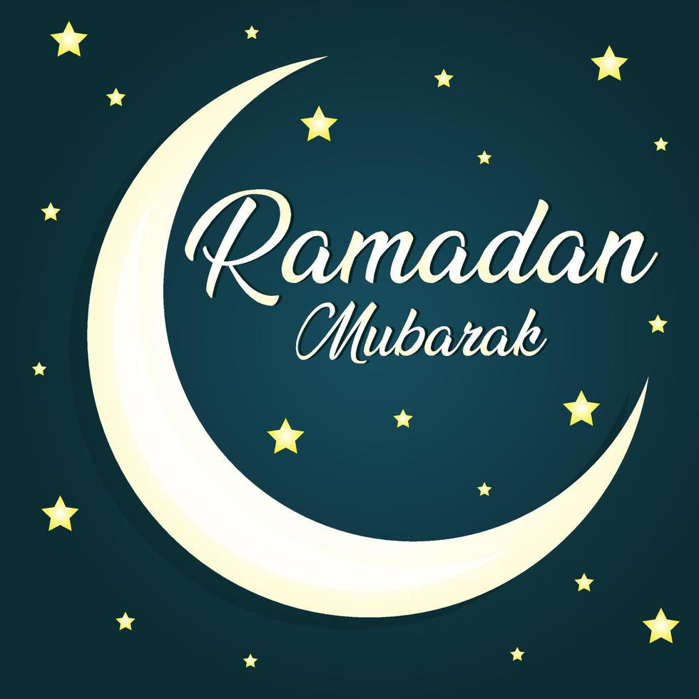 Ramadan Mubarak Moon Background Free Vector