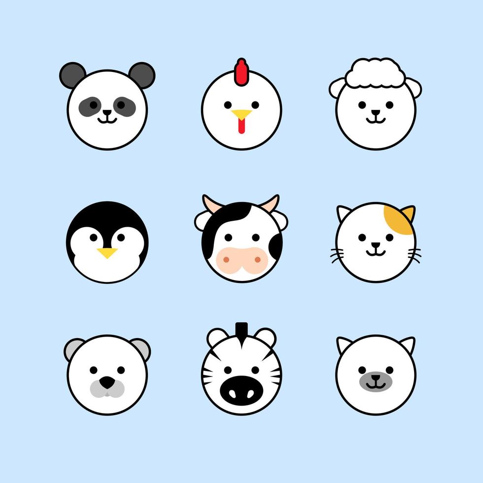 Funny animals collection. vector illustration