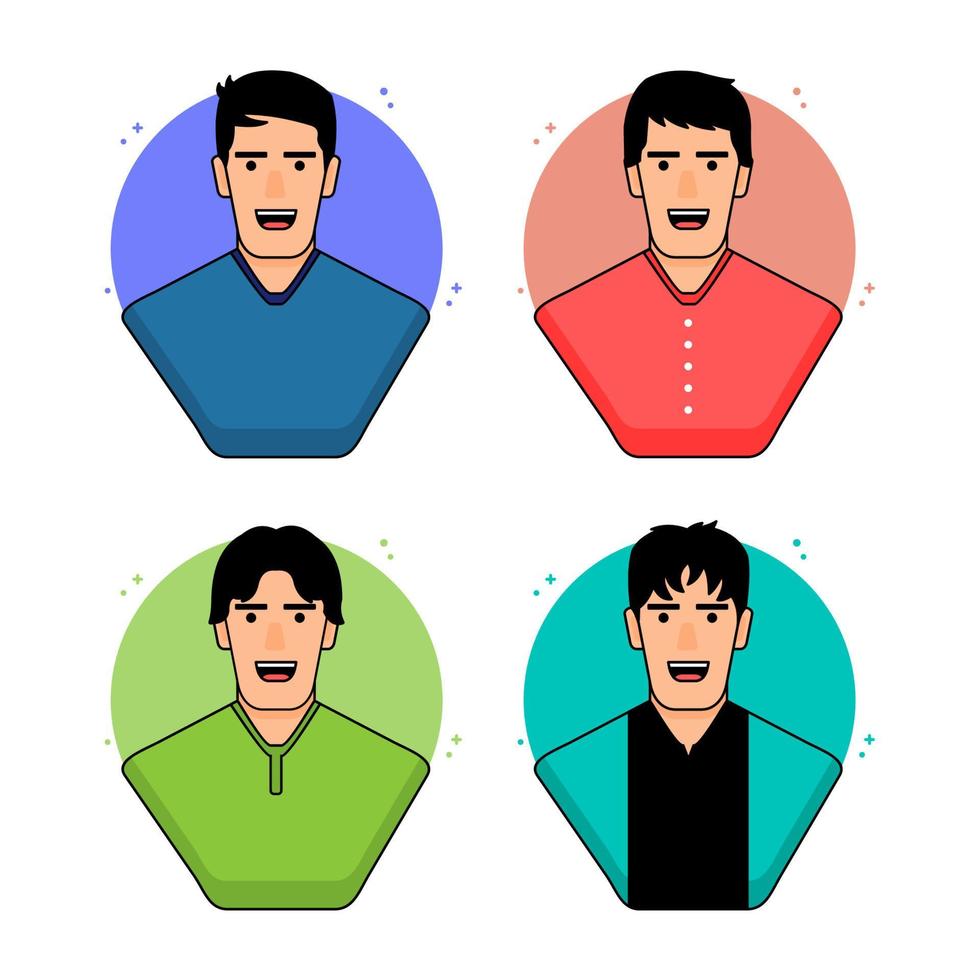 ilustración de icono de vector masculino. personaje animado. persona icono concepto blanco aislado. estilo de caricatura plana adecuado para la página de inicio web, pancarta, volante, pegatina