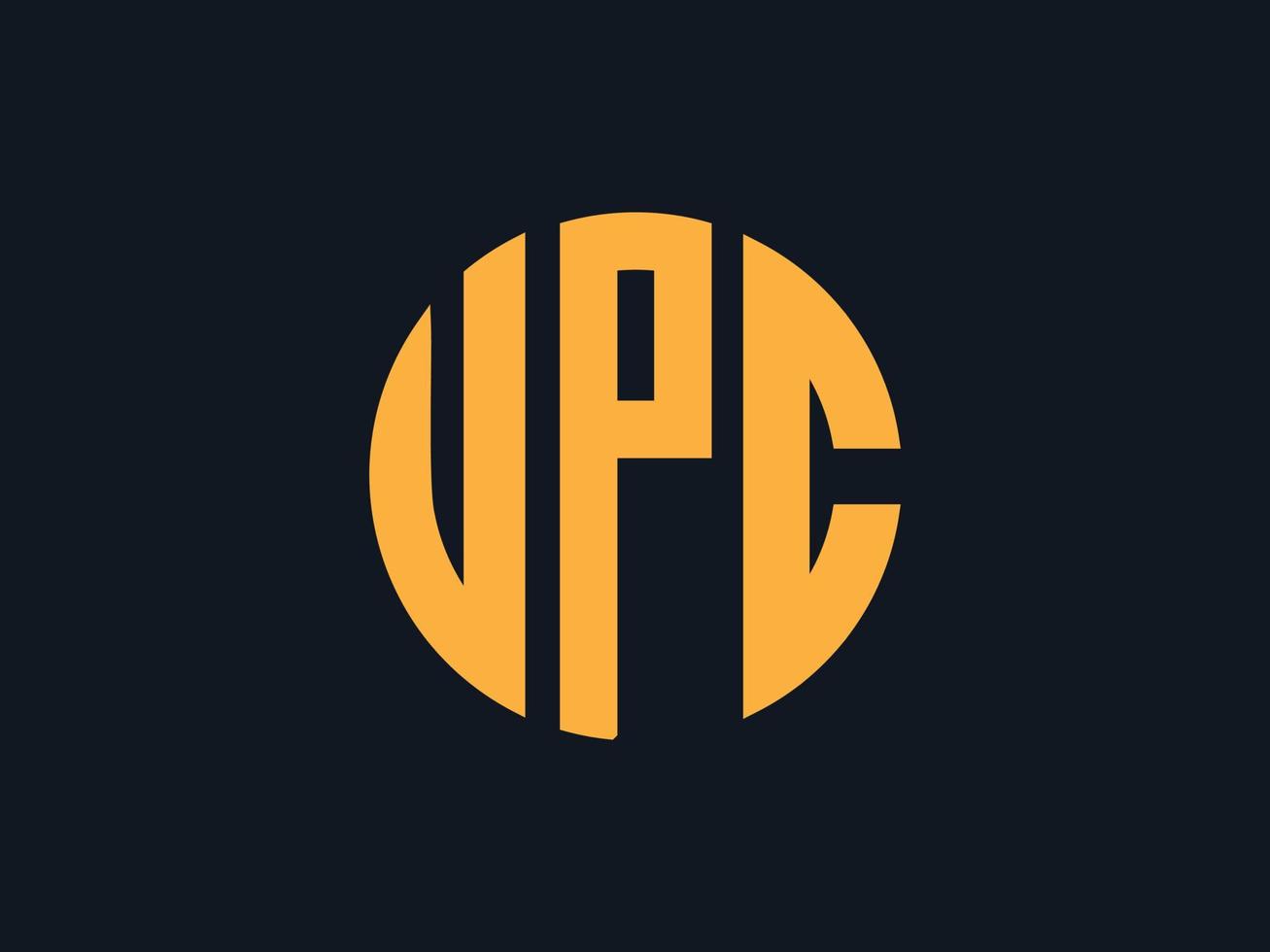 plantilla de logotipo de monograma del emblema del logotipo de upc, letras de monograma redondeadas creativas upc vector
