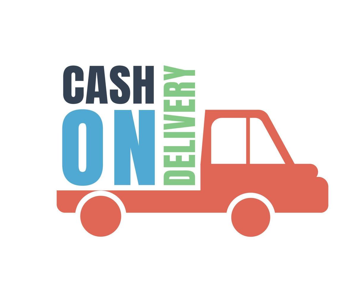 Cash on delivery graphic  for promotional campaign or business. Delivery service concept. Payment by cash for express delivery. Vector illustration in flat design.