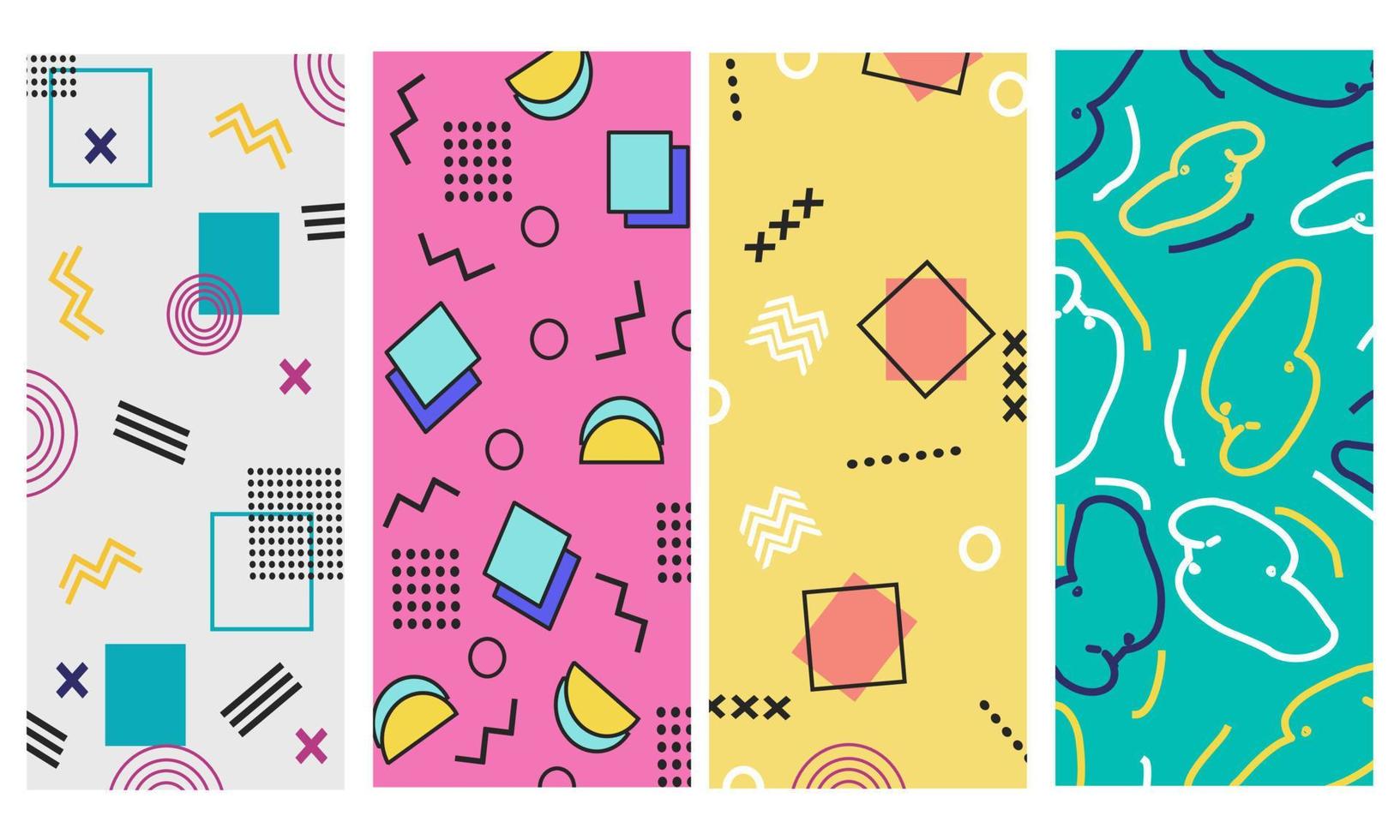 memphis design collection bundle suitable for social media background vector