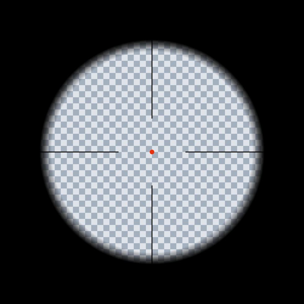 Gun viewfinder. Sniper, hunting scope. Distance zoom. Vector illustration.