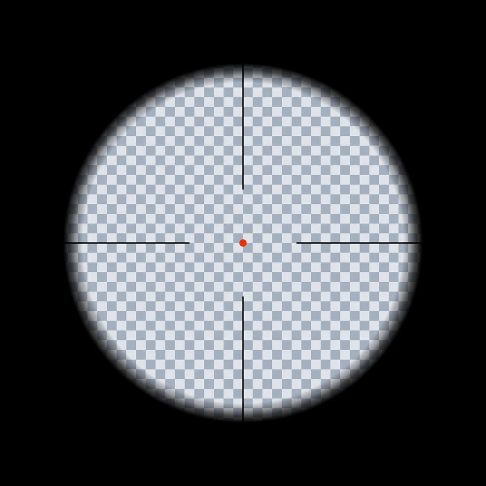 Gun viewfinder. Sniper, hunting scope. Distance zoom. Vector illustration.