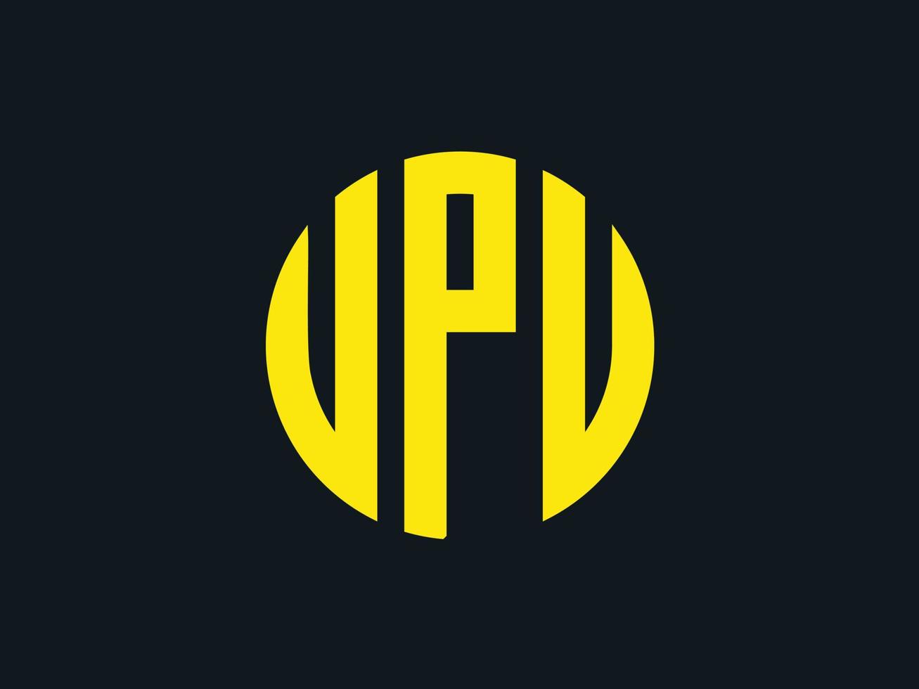 plantilla de logotipo de monograma del emblema del logotipo de upu, letras de monograma redondeadas creativas upu vector