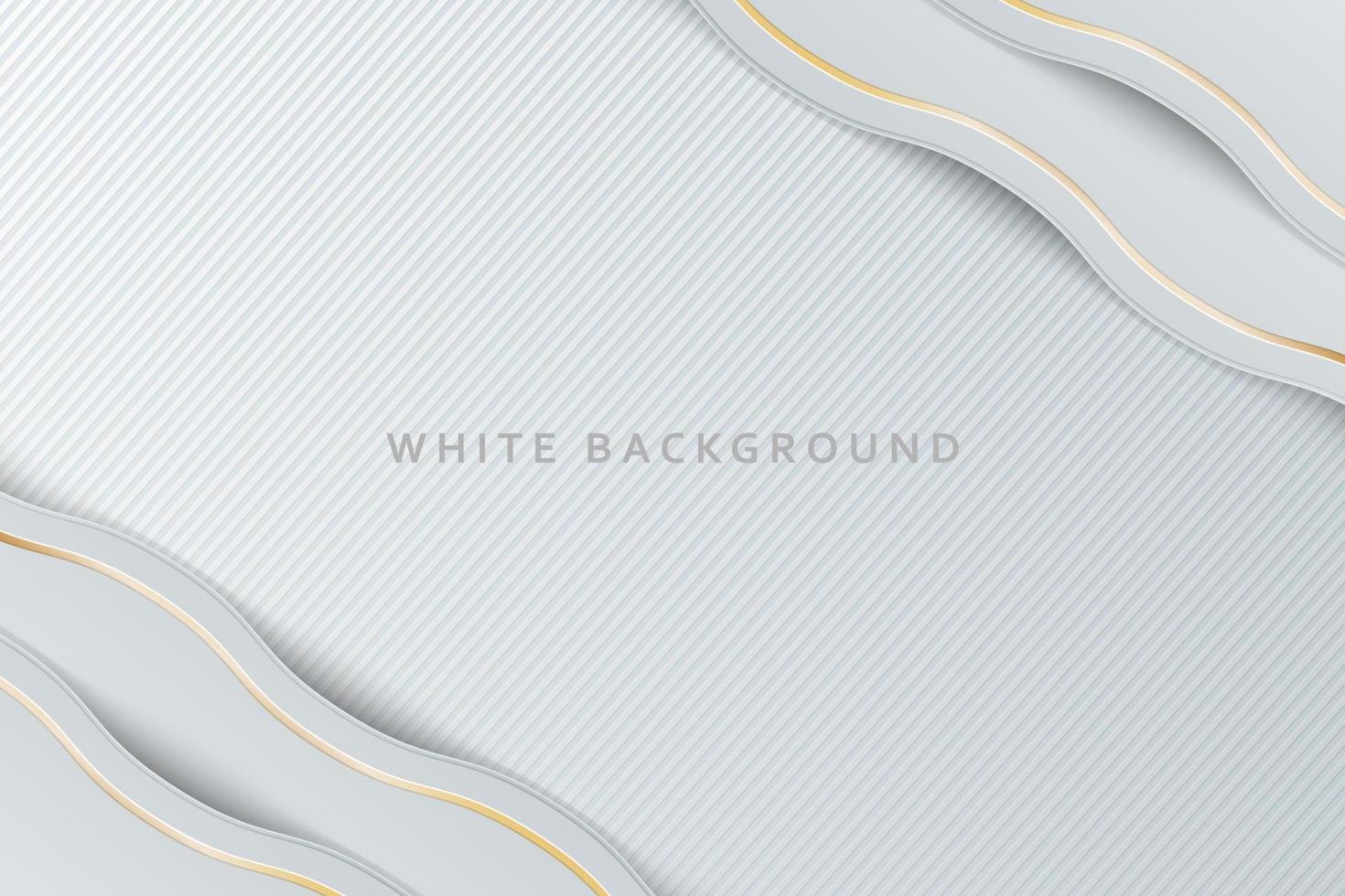White abstract elegant modern Background with wave gradient design style and gold line vector