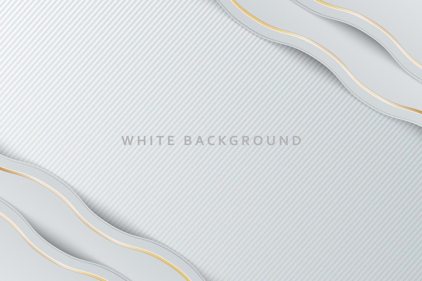 White abstract elegant modern Background with wave gradient design style and gold line vector