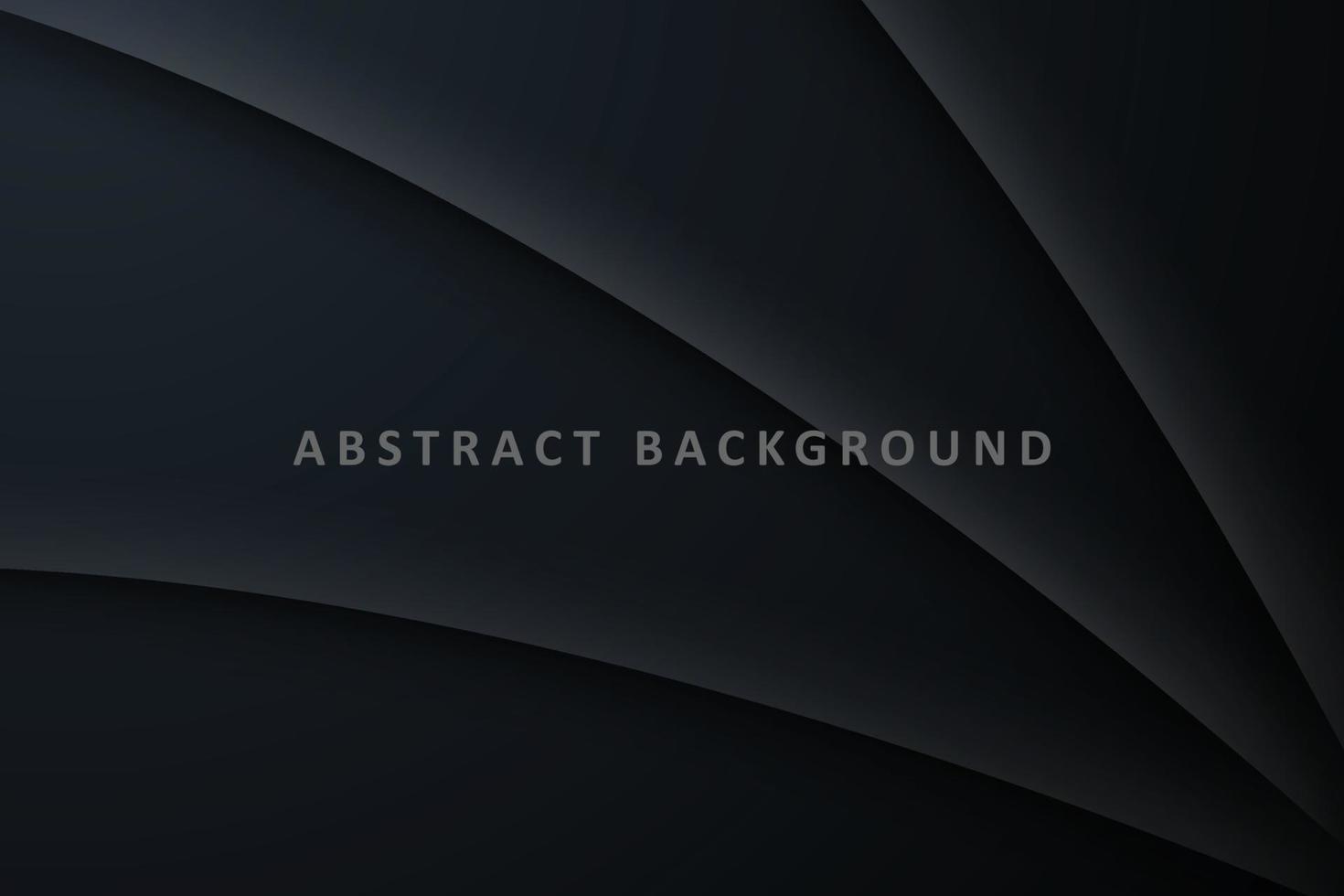 Dark deep black dynamic abstract vector background with wavy lines