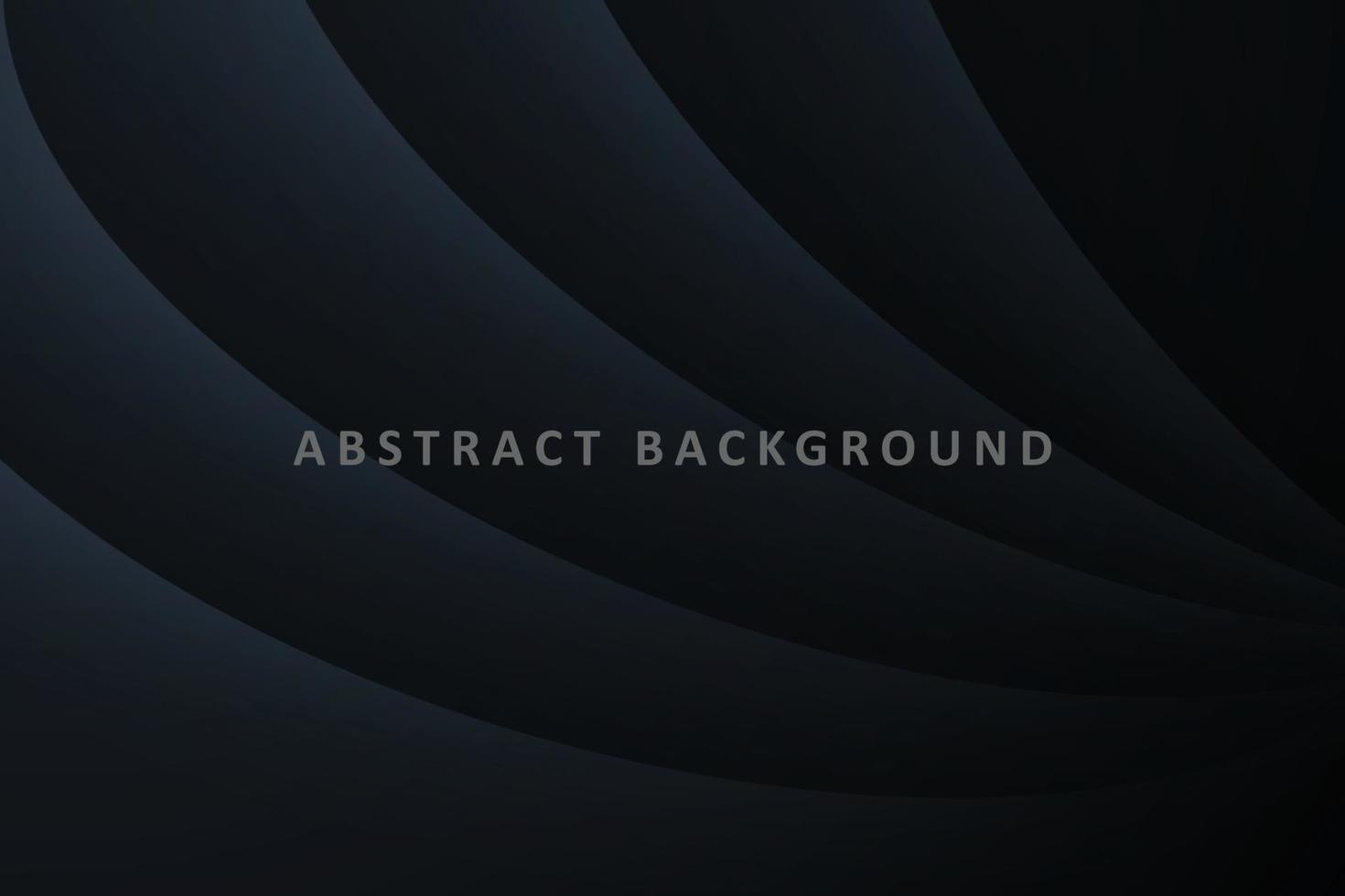 Dark deep black dynamic abstract vector background with wavy lines