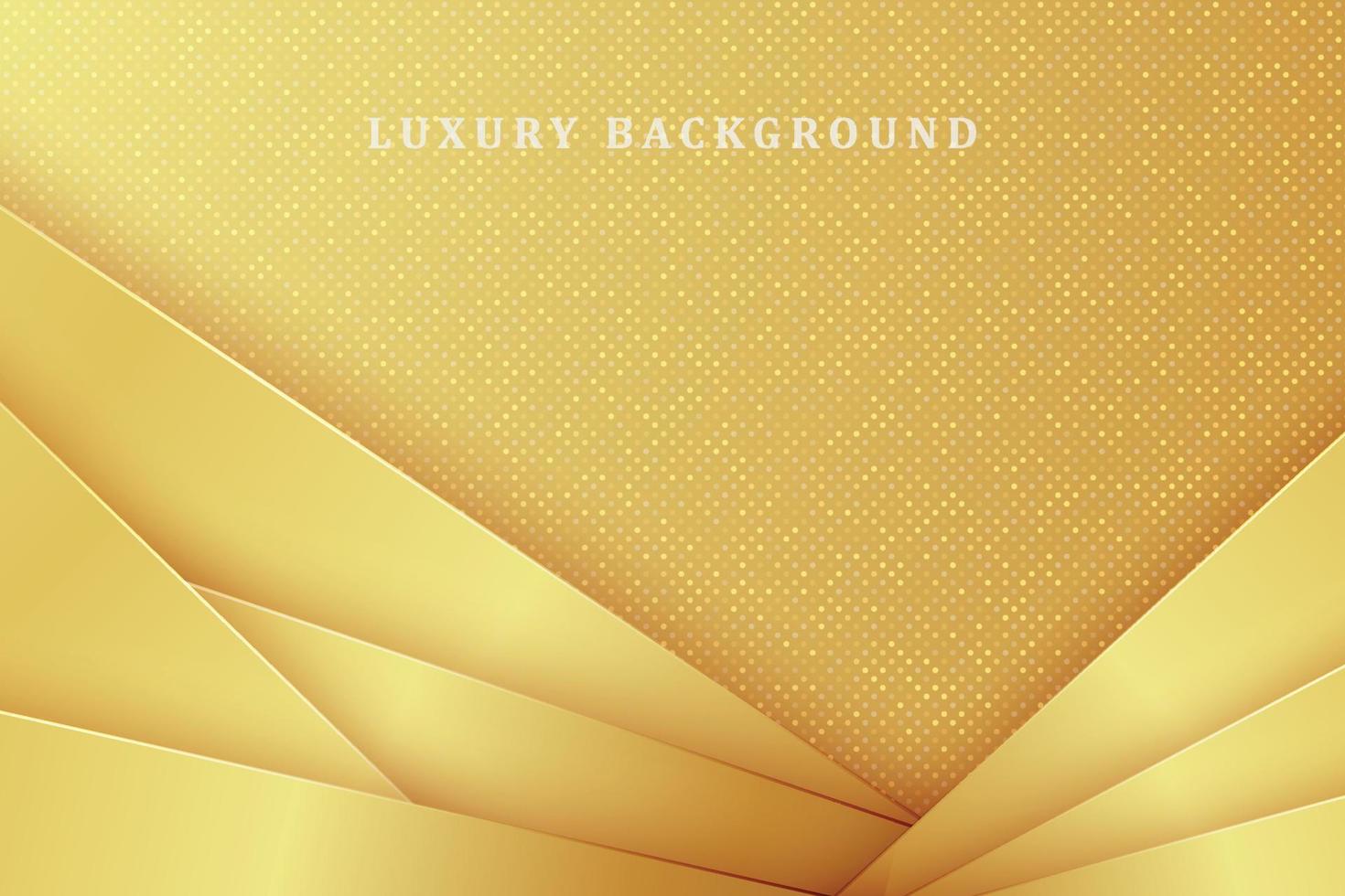 elegant luxury gold background with diagonal overlap layer and glitter vector