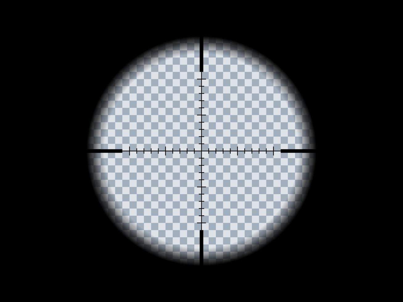 Gun viewfinder. Sniper, hunting scope. Distance zoom. Vector illustration.