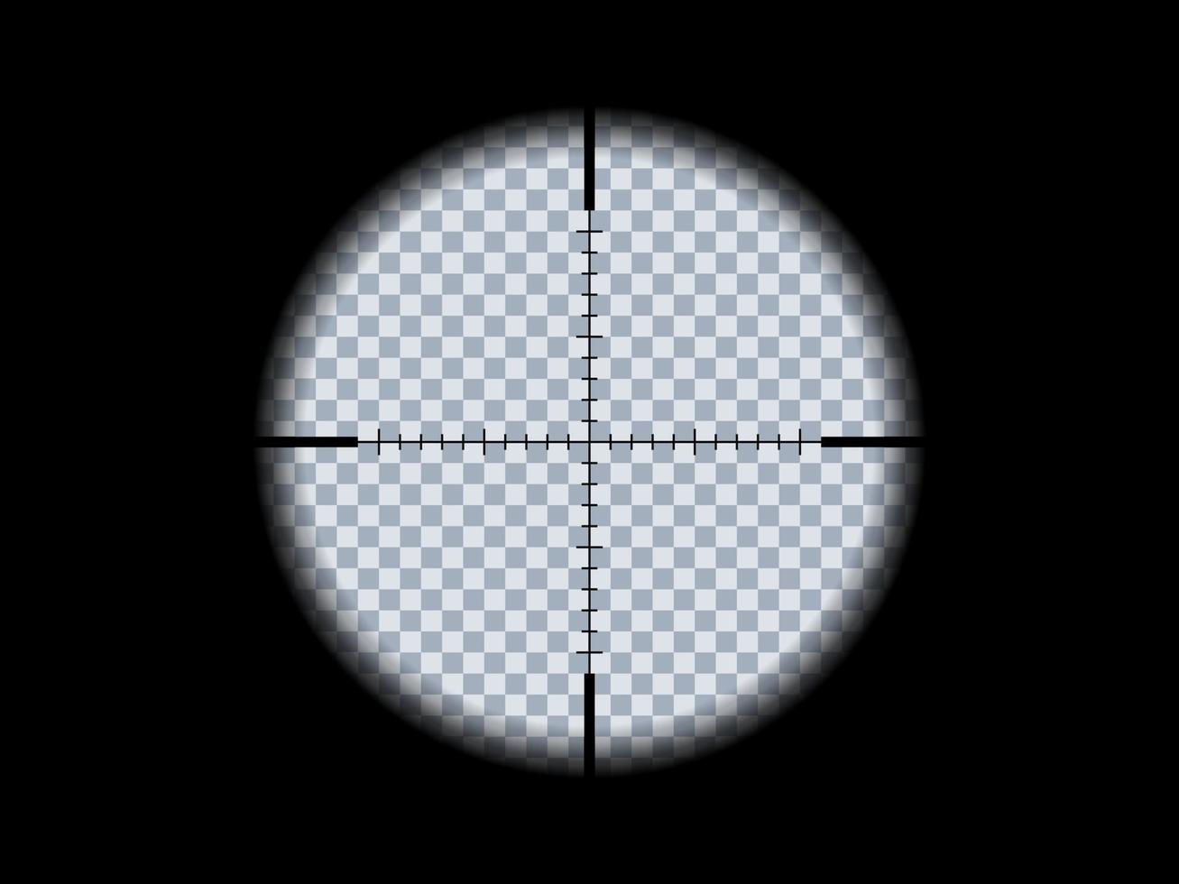 Gun viewfinder. Sniper, hunting scope. Distance zoom. Vector illustration.