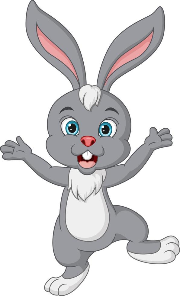 Cute little rabbit cartoon posing vector