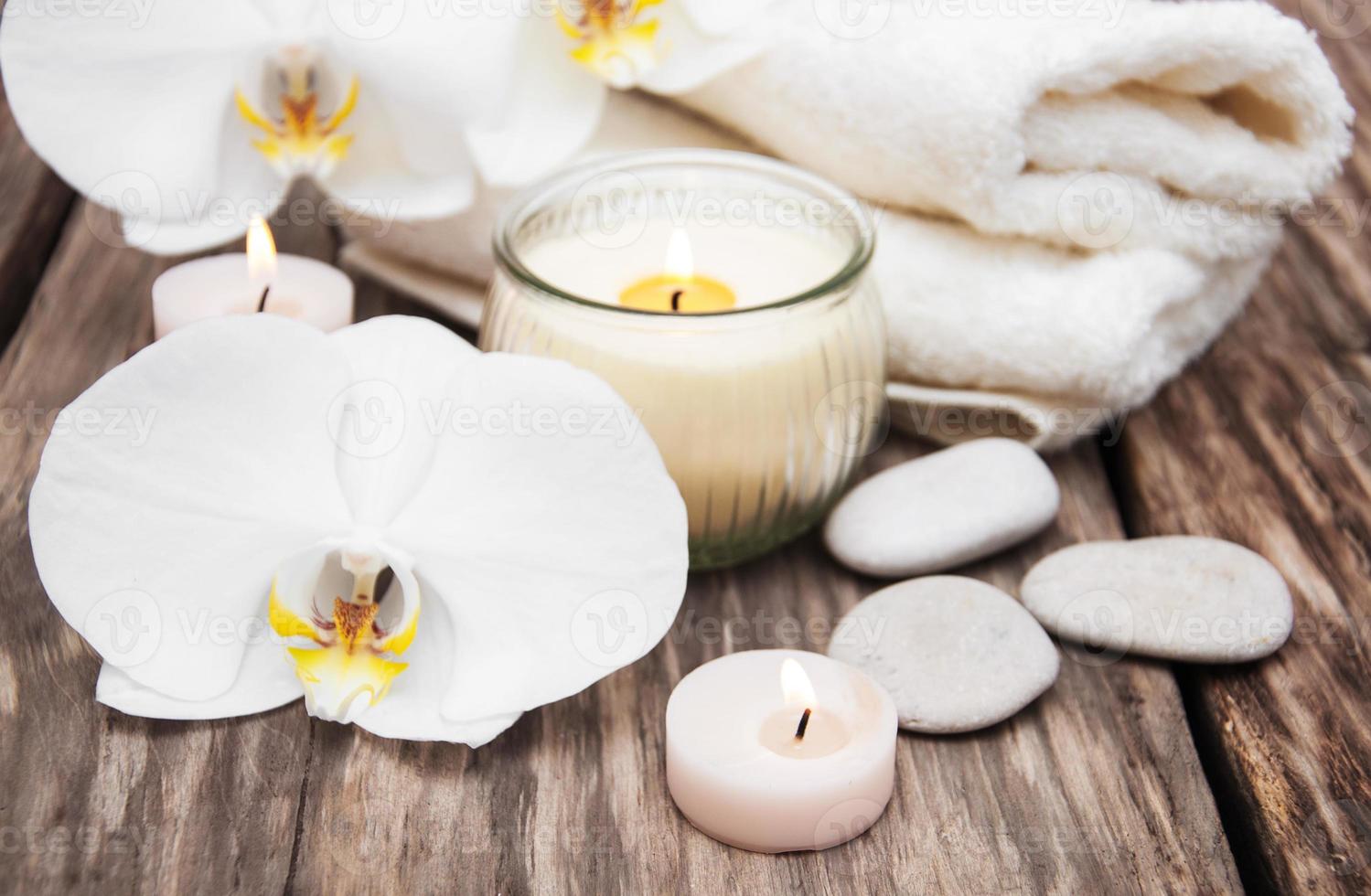 Spa products with orchids photo