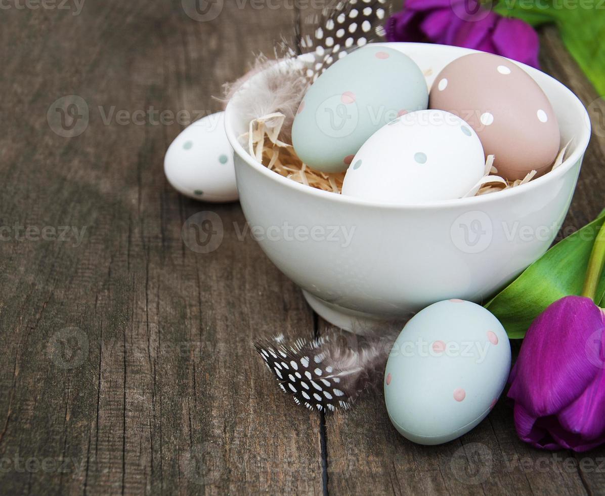 Easter eggs in a bowl photo