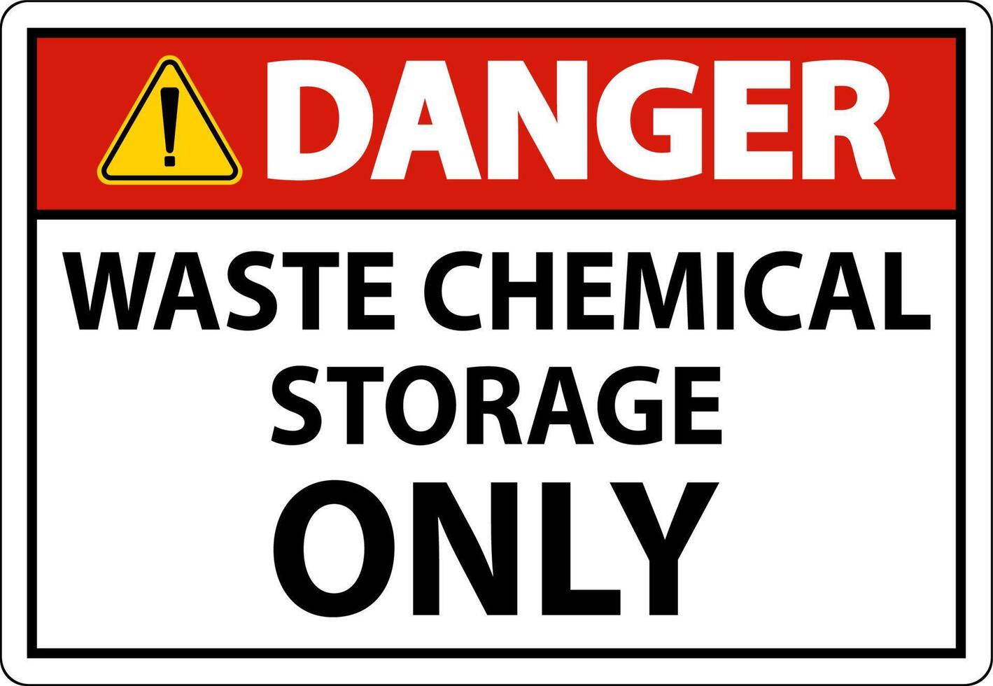 Danger Waste Chemical Storage Only On White Background vector