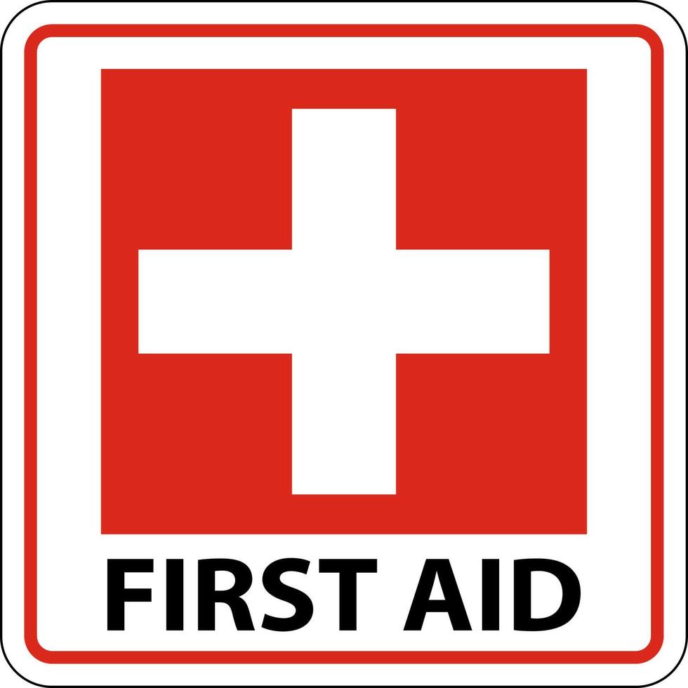 first aid label sign on white background 5918807 vector art at