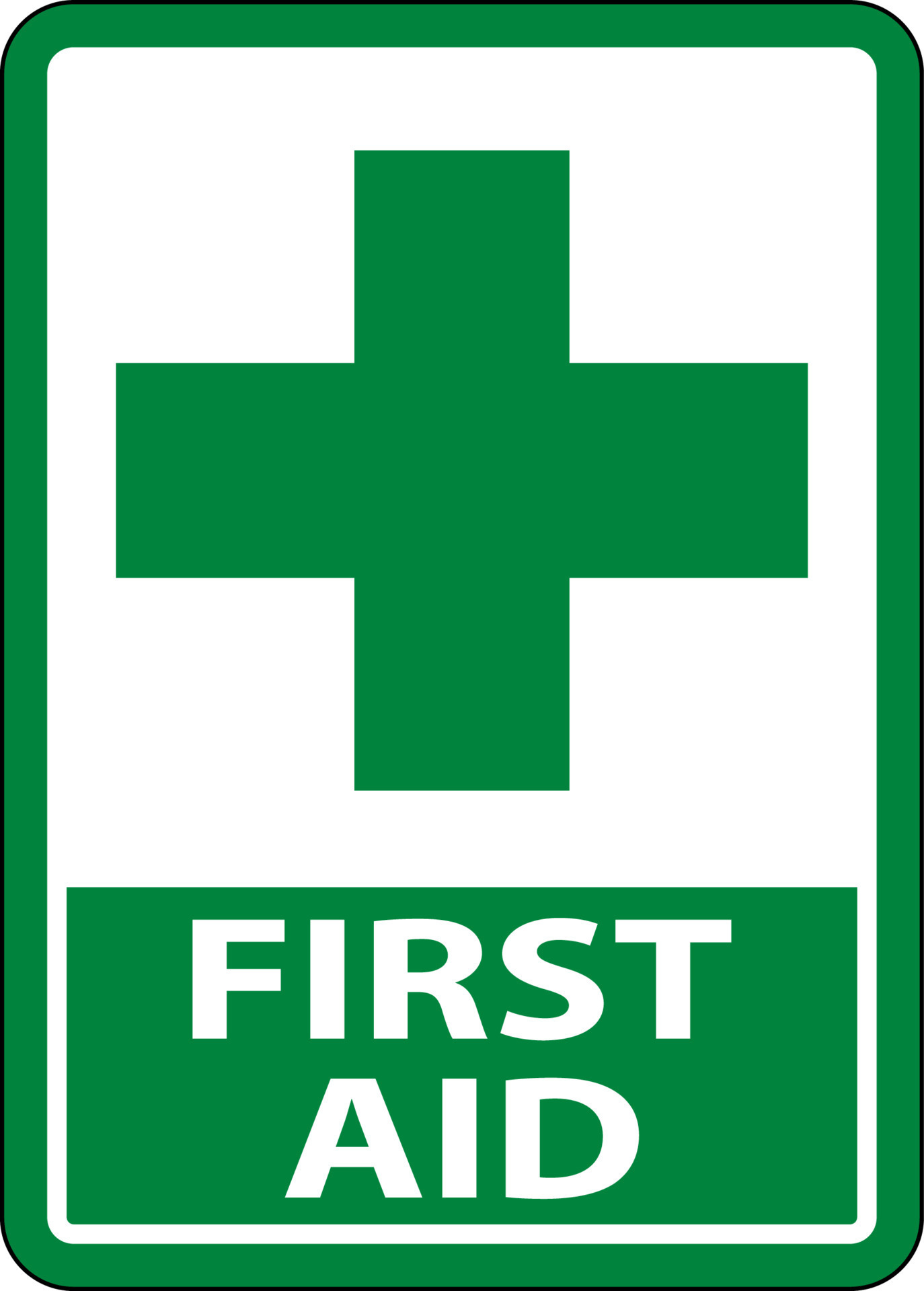 First Aid Label Sign on white background 5918809 Vector Art at Vecteezy