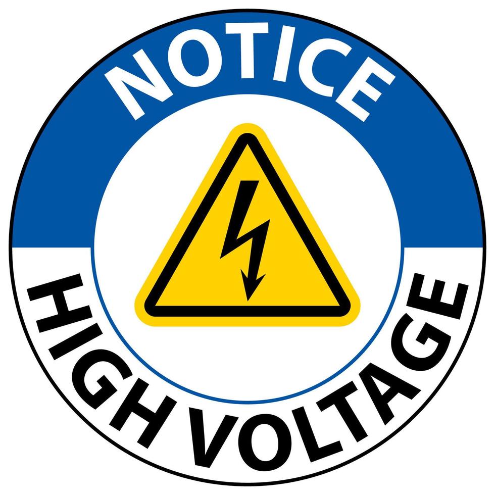 Notice High Voltage Floor Sign On White Background vector