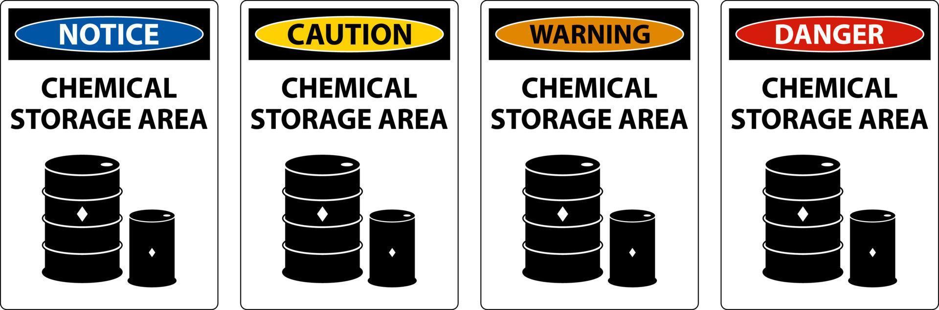 Chemical Storage Area Sign On White Background vector