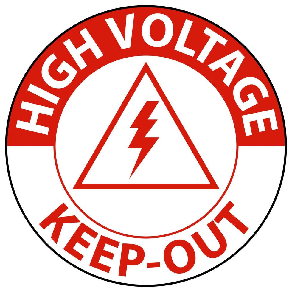 Danger High Voltage Keep Out Sign On White Background vector