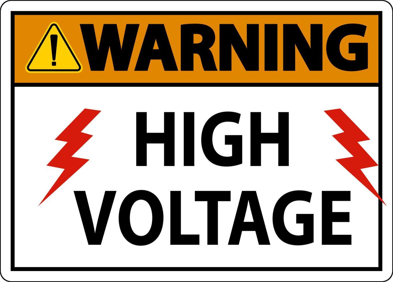 Warning High Voltage Sign On White Background vector