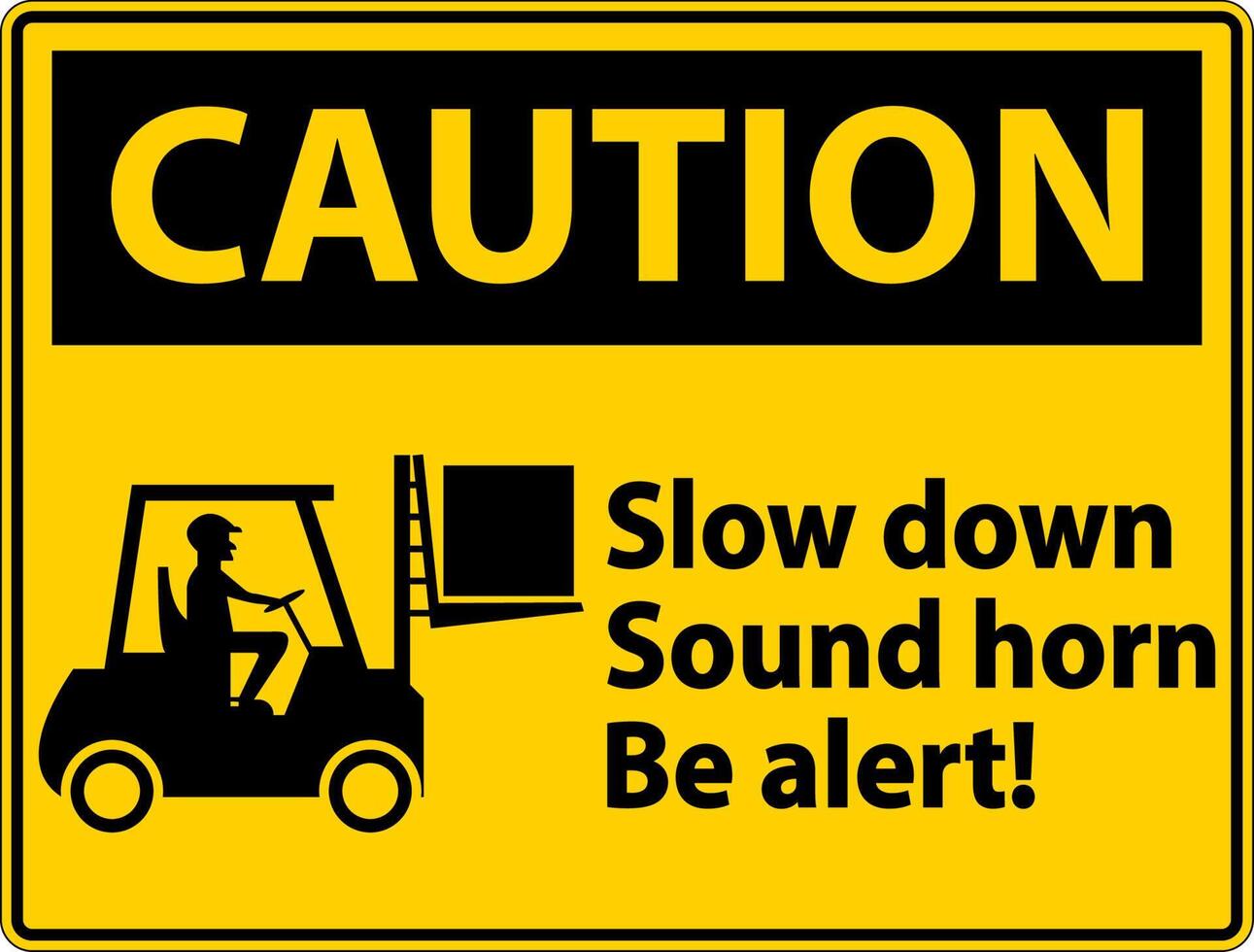 Warning 2-Way Slow Down Sound Horn Sign On White Background vector