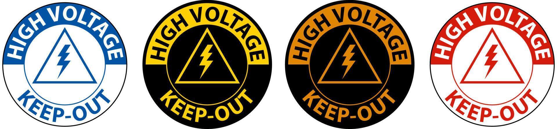 High Voltage Keep Out Sign On White Background vector