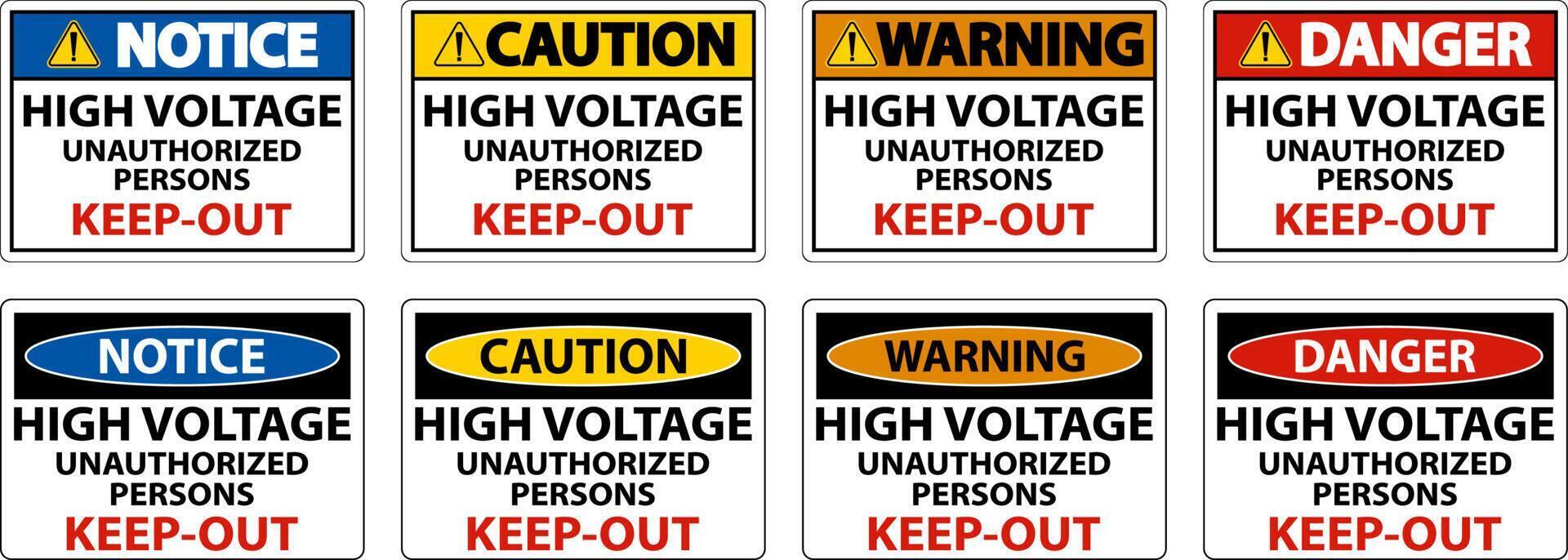 Danger High Voltage Keep Out Sign On White Background vector