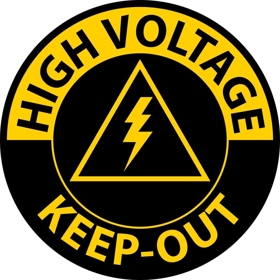 Caution High Voltage Keep Out Sign On White Background vector