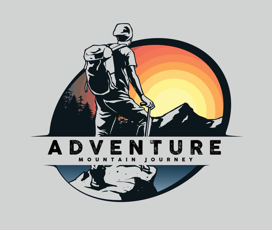 ilustración de montaña de aventura vector