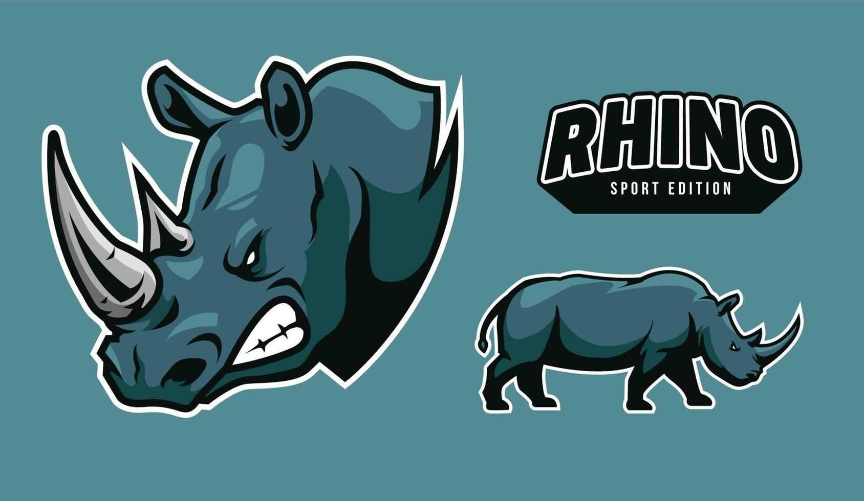 rhino illustration for element graphic vector