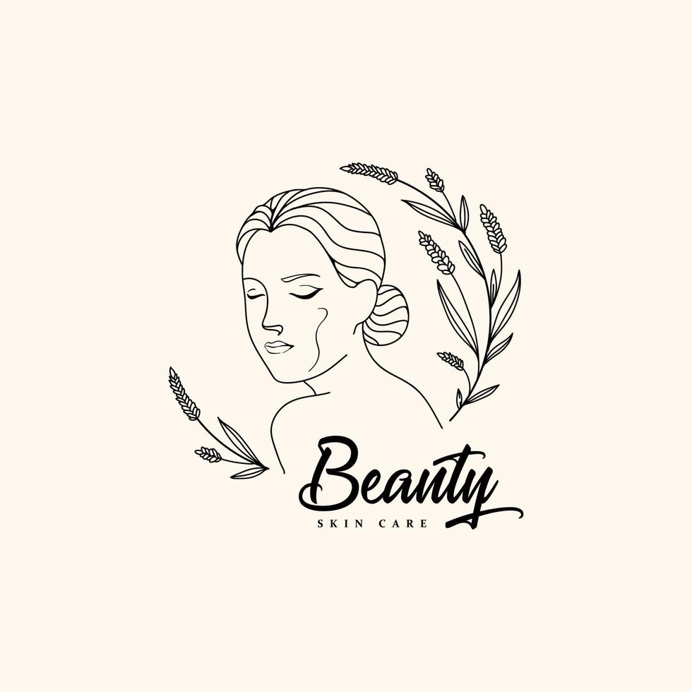 feminine beauty logo vector