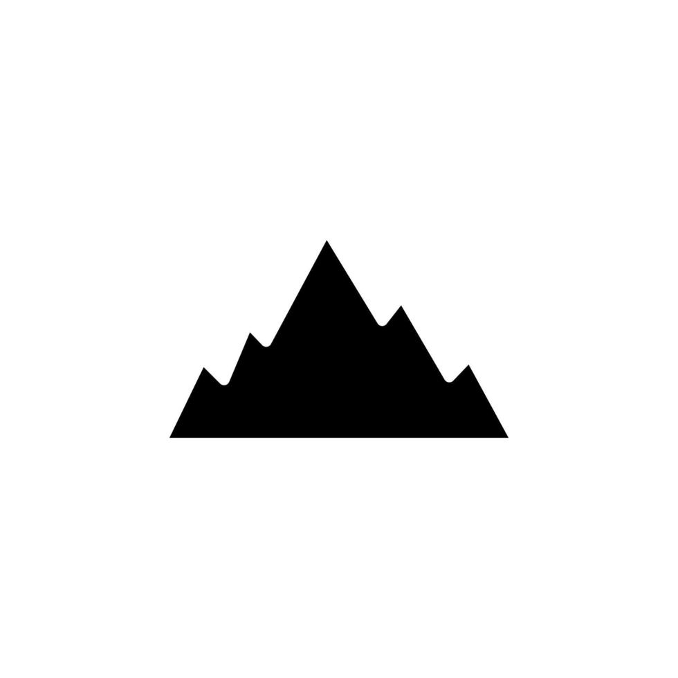 Mountain, Hill, Mount, Peak Solid Icon Vector Illustration Logo Template. Suitable For Many Purposes.