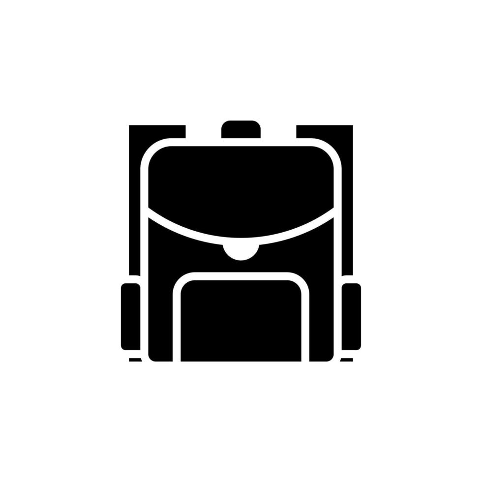 Backpack, School, Rucksack, Knapsack Solid Icon Vector Illustration Logo Template. Suitable For Many Purposes.