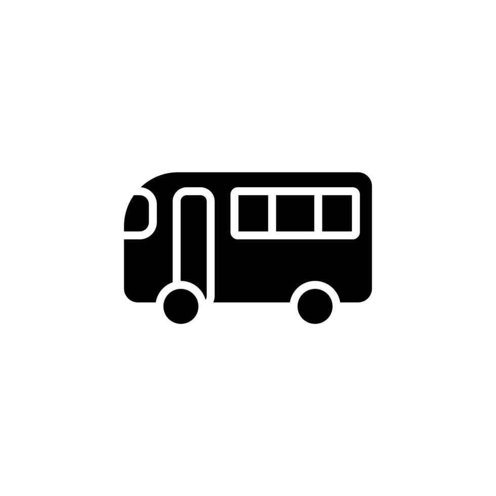 Bus, Autobus, Public, Transportation Solid Icon Vector Illustration Logo Template. Suitable For Many Purposes.
