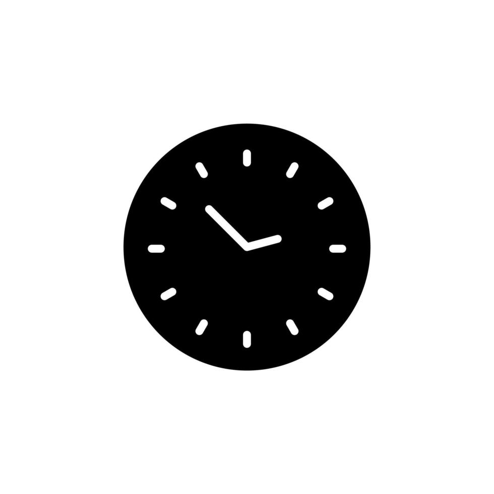 Clock, Timer, Time Solid Icon Vector Illustration Logo Template. Suitable For Many Purposes.